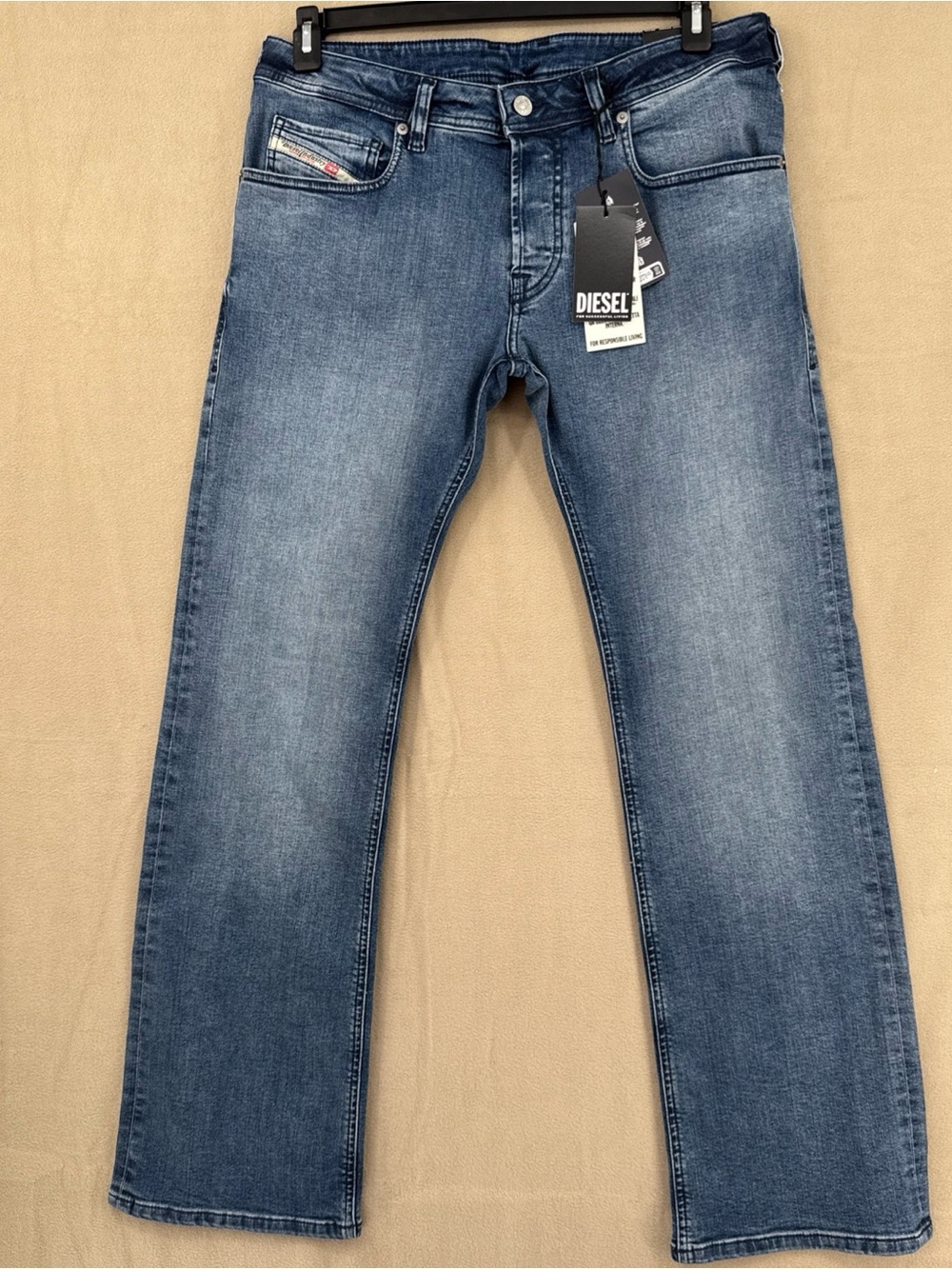Diesel Men's Blue Straight-Leg Jeans